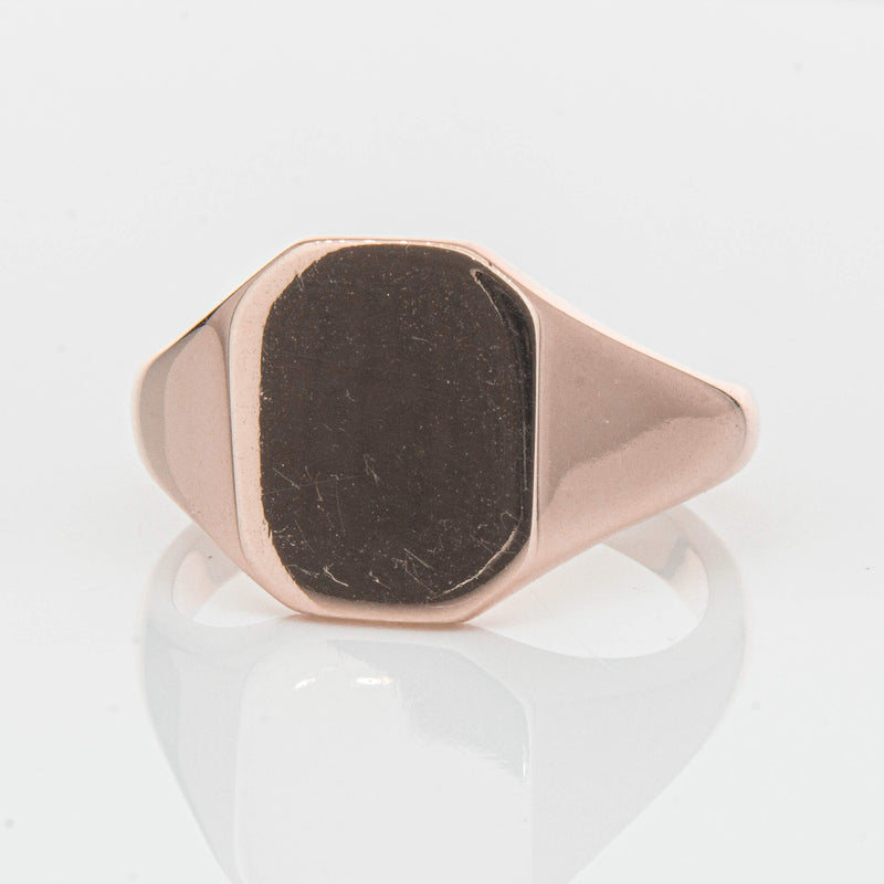 Deja Vu 9ct Rose Gold Mens Signet Ring - Ring - Walker & Hall