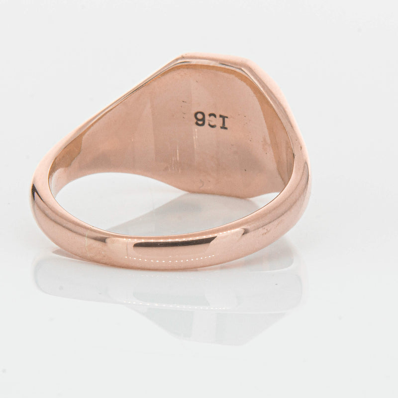 Deja Vu 9ct Rose Gold Mens Signet Ring - Ring - Walker & Hall