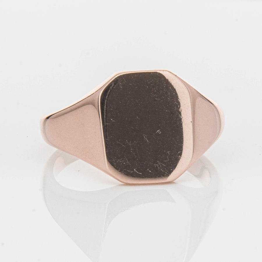 Deja Vu 9ct Rose Gold Mens Signet Ring - Ring - Walker & Hall