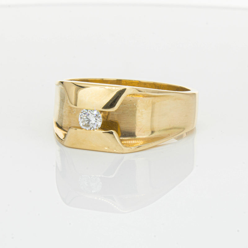 Deja Vu 14ct Yellow Gold .22ct Diamond Mens Ring - Ring - Walker & Hall