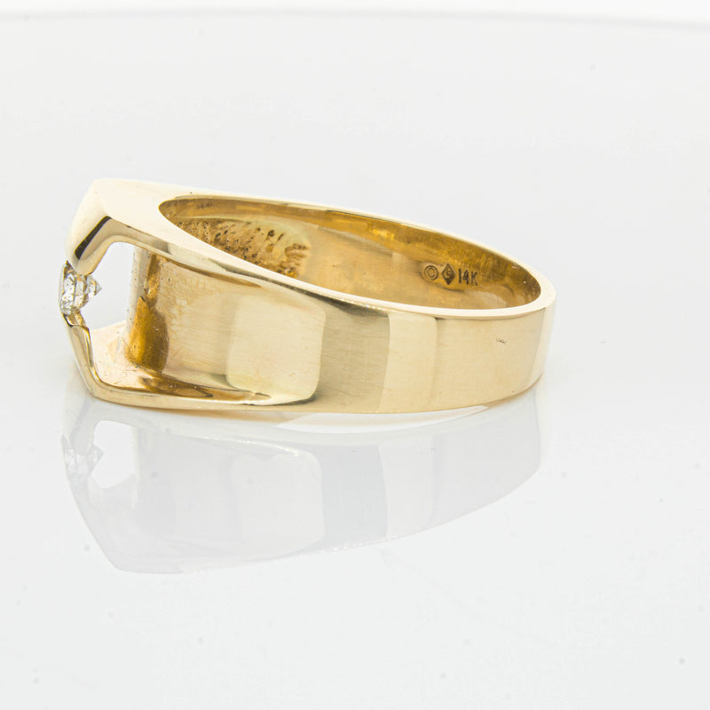 Deja Vu 14ct Yellow Gold .22ct Diamond Mens Ring - Ring - Walker & Hall