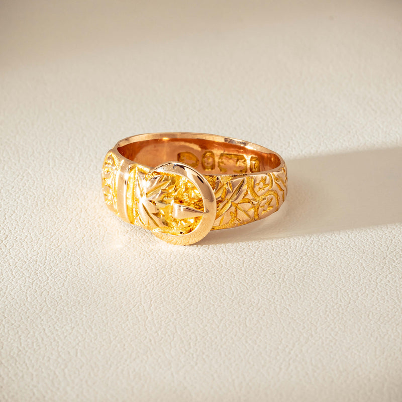 Vintage 9ct Yellow Gold Garter Ring - Chester 1894 - Ring - Walker & Hall