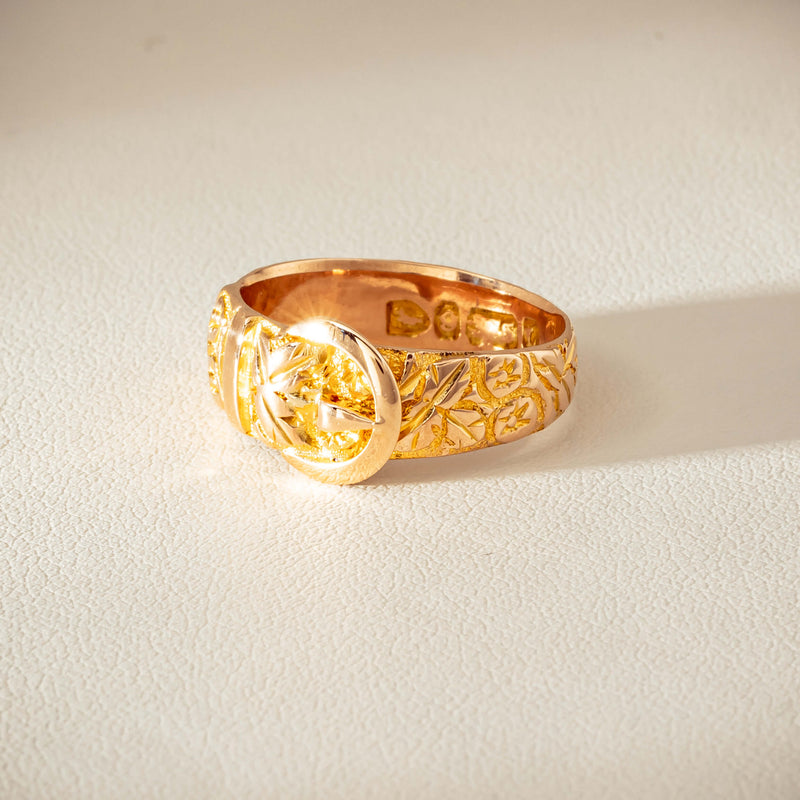 Vintage 9ct Yellow Gold Garter Ring - Chester 1894 - Ring - Walker & Hall