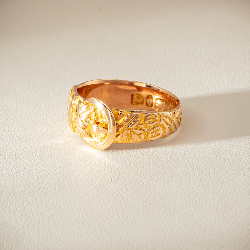 Vintage 9ct Yellow Gold Garter Ring - Chester 1894 - Ring - Walker & Hall