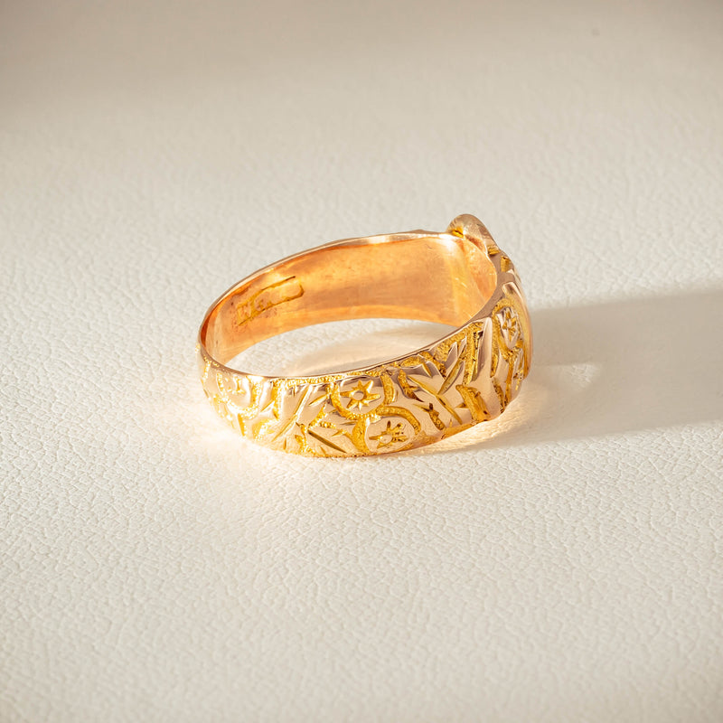 Vintage 9ct Yellow Gold Garter Ring - Chester 1894 - Ring - Walker & Hall