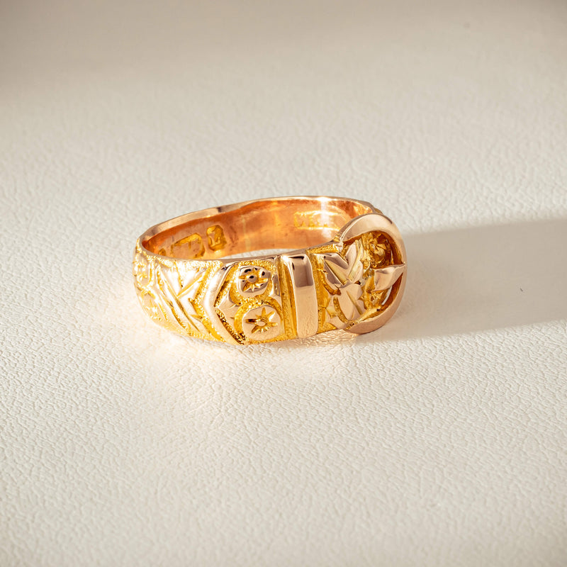 Vintage 9ct Yellow Gold Garter Ring - Chester 1894 - Ring - Walker & Hall