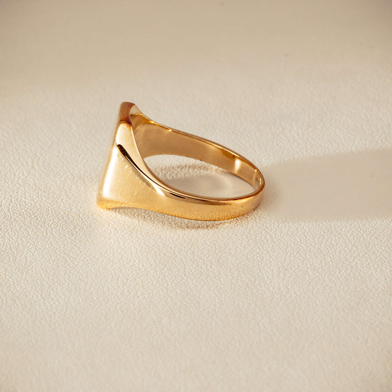 Deja Vu 9ct Yellow Gold Rectangular Signet Ring - Ring - Walker & Hall