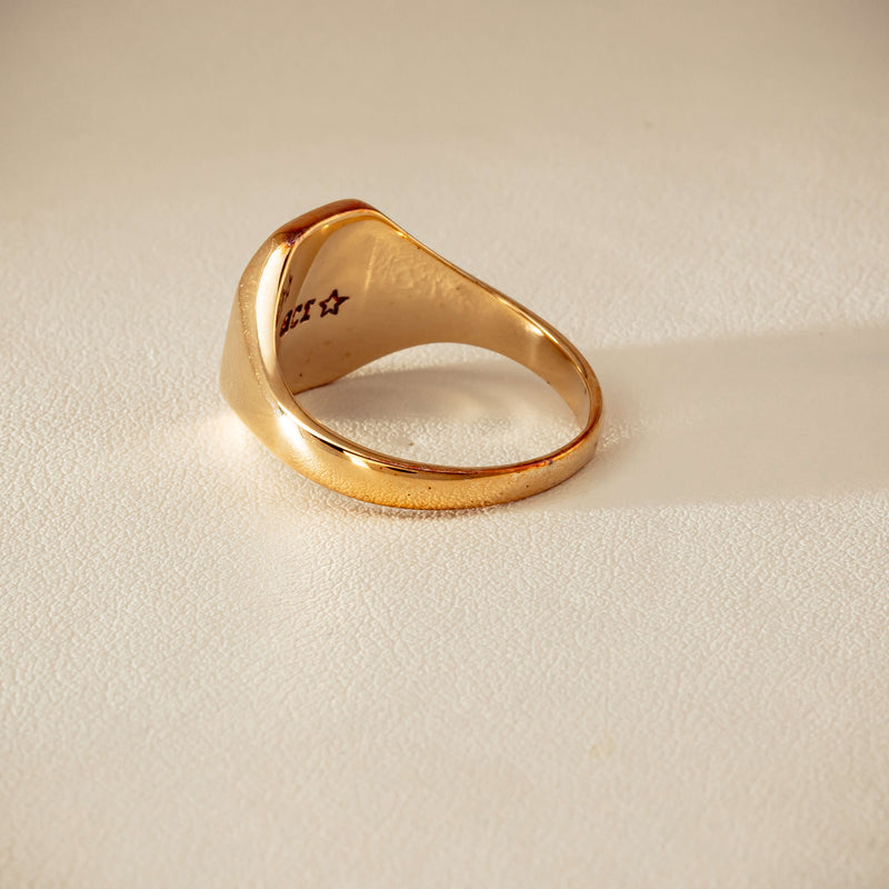 Deja Vu 9ct Yellow Gold Rectangular Signet Ring - Ring - Walker & Hall