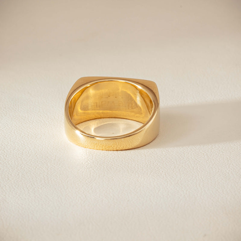 Deja Vu 9ct Yellow Gold Rectangular Signet Ring - Ring - Walker & Hall