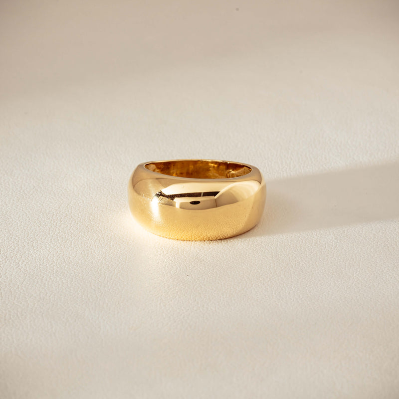 Deja Vu 18ct Yellow Gold Dome Ring - Ring - Walker & Hall