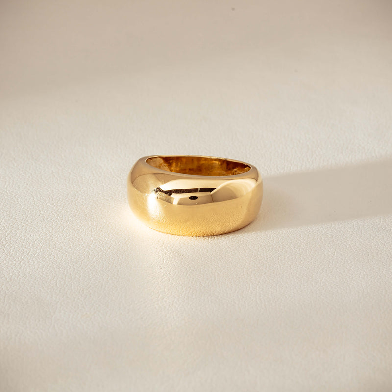 Deja Vu 18ct Yellow Gold Dome Ring - Ring - Walker & Hall
