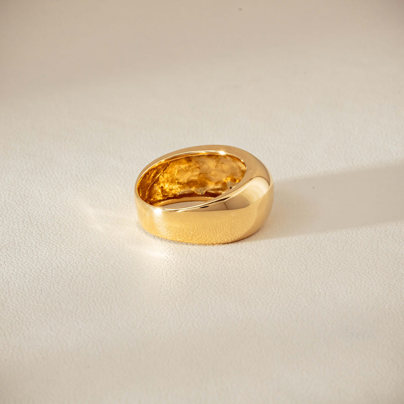 Deja Vu 18ct Yellow Gold Dome Ring - Ring - Walker & Hall