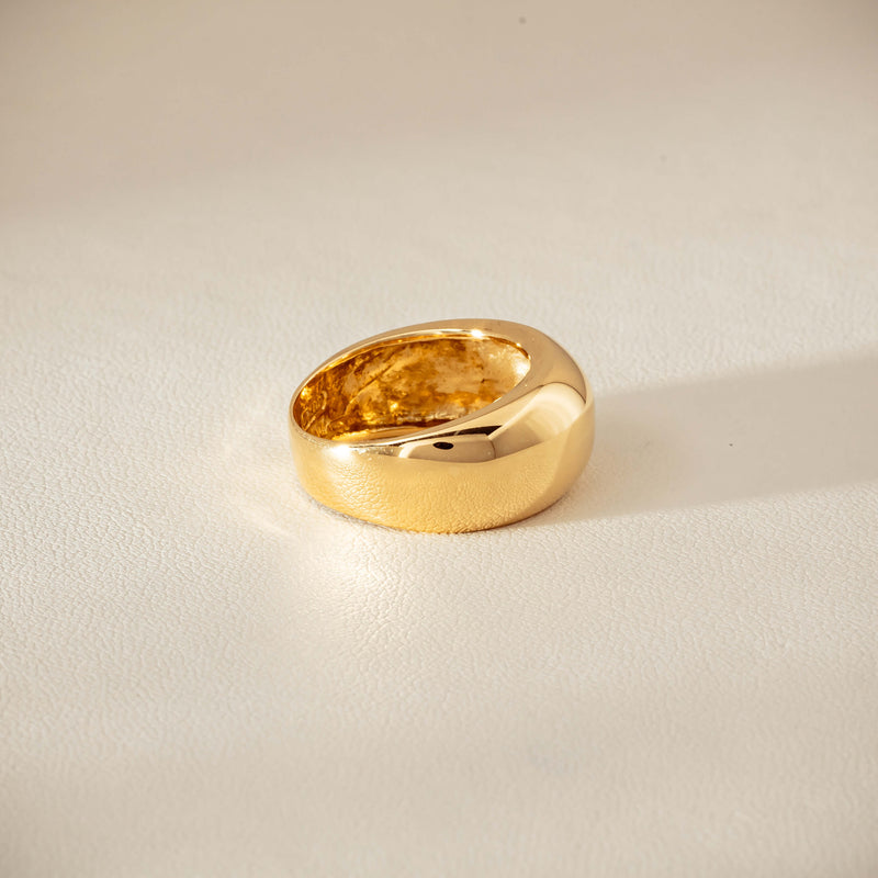 Deja Vu 18ct Yellow Gold Dome Ring - Ring - Walker & Hall