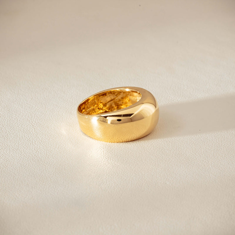 Deja Vu 18ct Yellow Gold Dome Ring - Ring - Walker & Hall