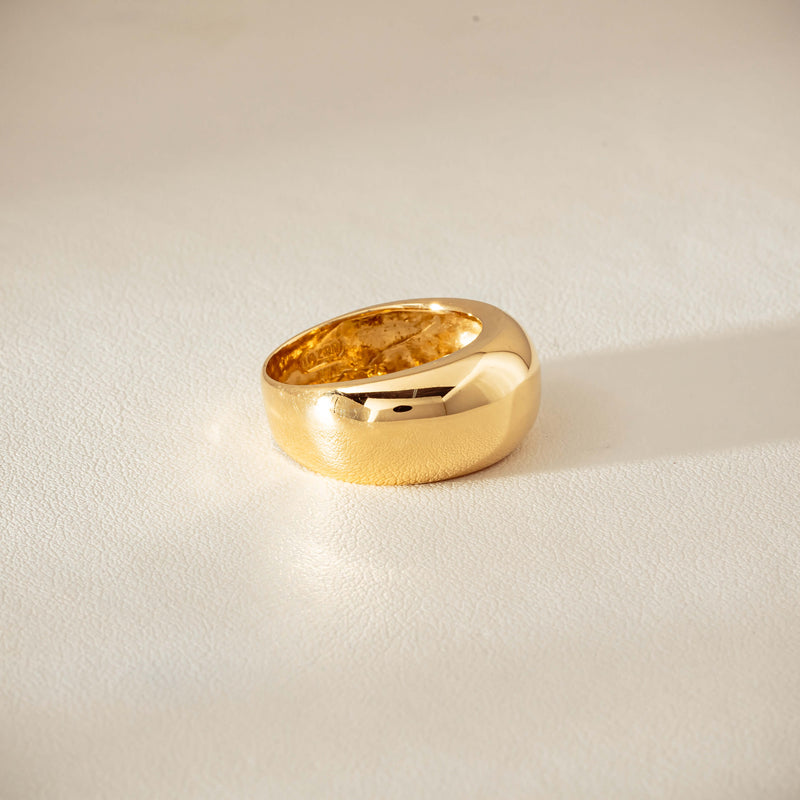 Deja Vu 18ct Yellow Gold Dome Ring - Ring - Walker & Hall