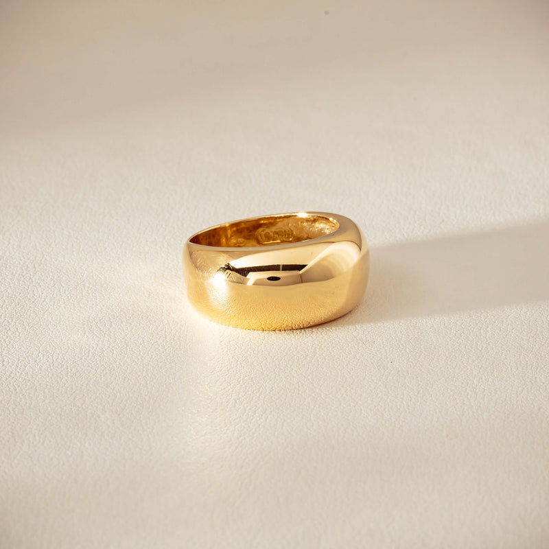 Deja Vu 18ct Yellow Gold Dome Ring - Ring - Walker & Hall