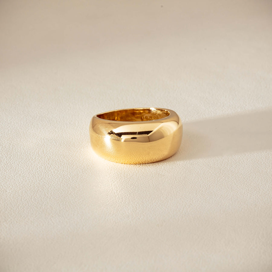 Deja Vu 18ct Yellow Gold Dome Ring - Ring - Walker & Hall