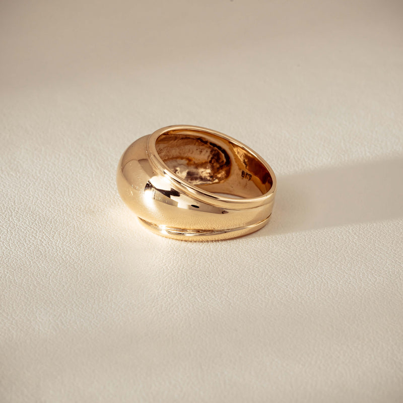 Deja Vu 9ct Yellow Gold Dome Ring - Ring - Walker & Hall