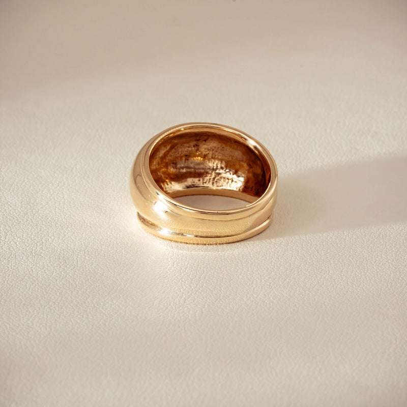 Deja Vu 9ct Yellow Gold Dome Ring - Ring - Walker & Hall