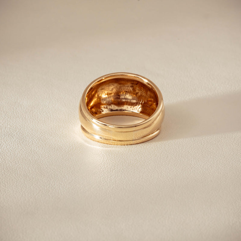 Deja Vu 9ct Yellow Gold Dome Ring - Ring - Walker & Hall