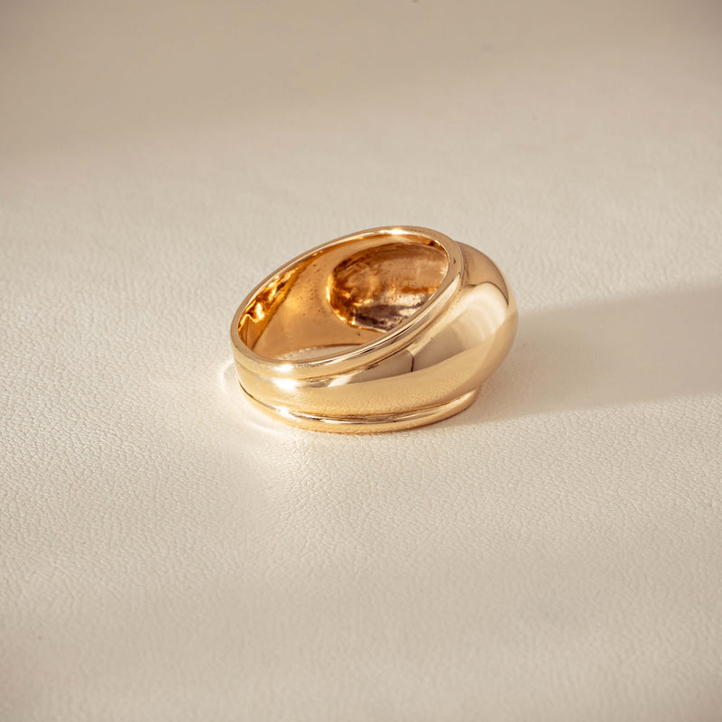 Deja Vu 9ct Yellow Gold Dome Ring - Ring - Walker & Hall