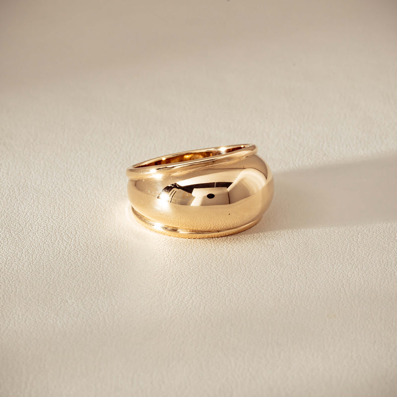 Deja Vu 9ct Yellow Gold Dome Ring - Ring - Walker & Hall