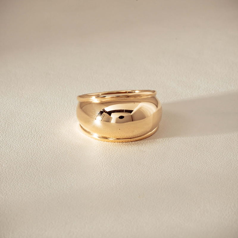 Deja Vu 9ct Yellow Gold Dome Ring - Ring - Walker & Hall