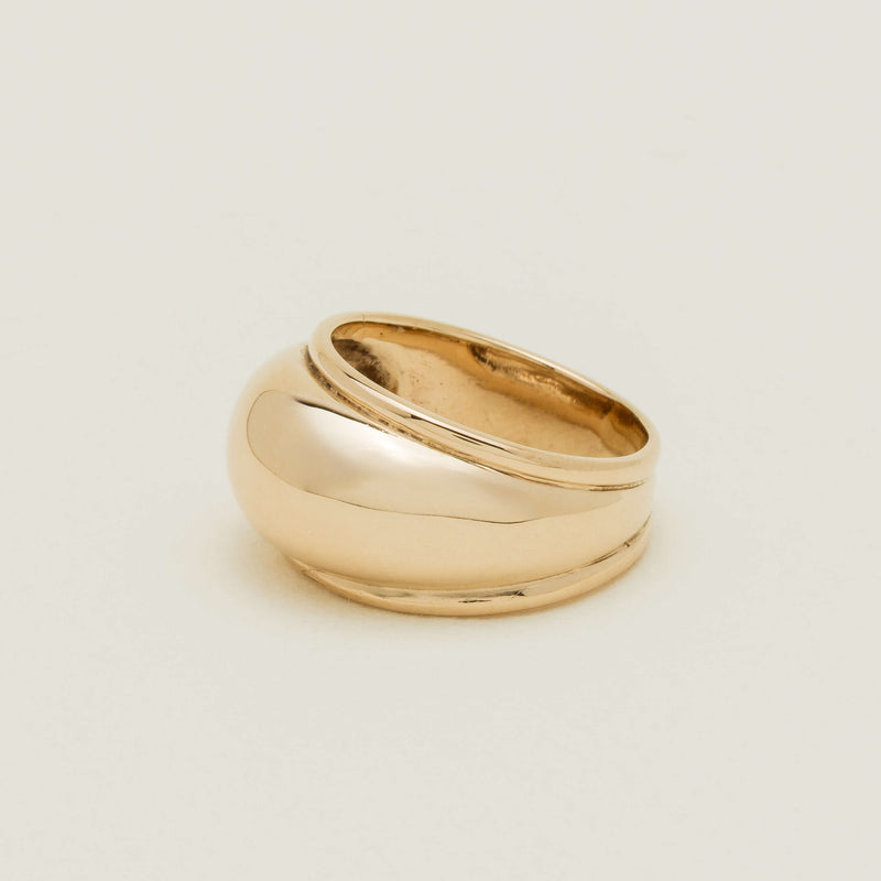 Deja Vu 9ct Yellow Gold Dome Ring - Ring - Walker & Hall