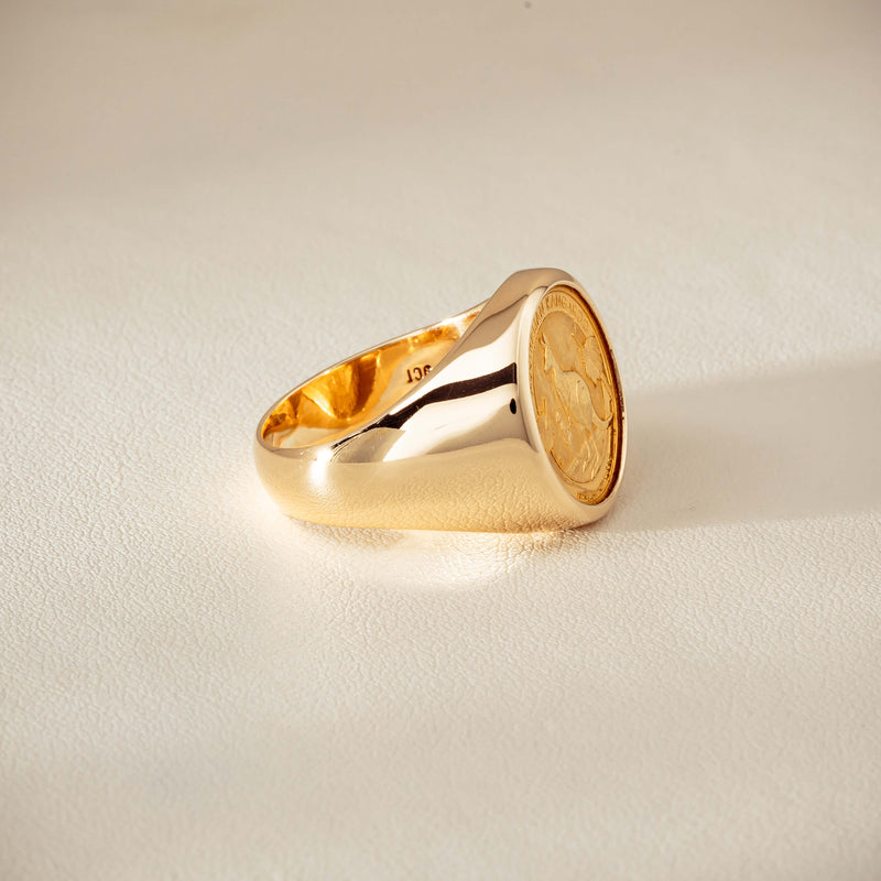 Deja Vu 9ct Ring with 24ct Australian Kangaroo Coin - Ring - Walker & Hall