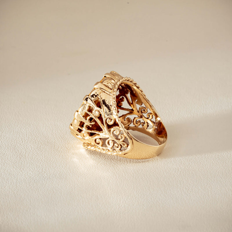 Vintage 9ct Yellow Gold Ring with 22ct Half Sovereign 1973 - Ring - Walker & Hall