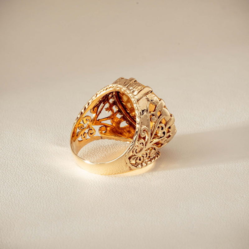 Vintage 9ct Yellow Gold Ring with 22ct Half Sovereign 1973 - Ring - Walker & Hall