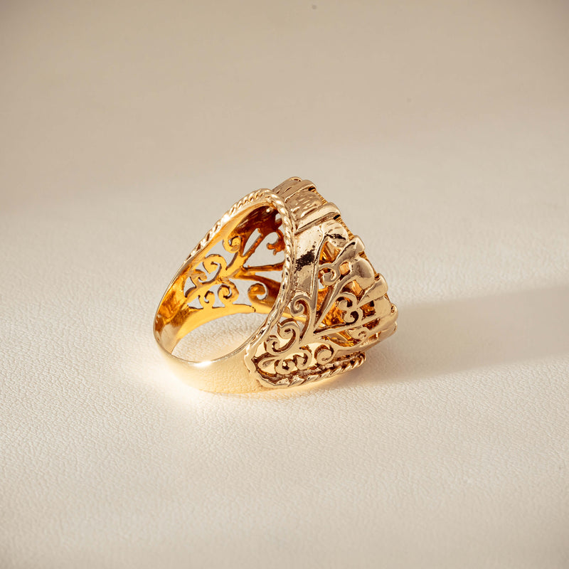 Vintage 9ct Yellow Gold Ring with 22ct Half Sovereign 1973 - Ring - Walker & Hall
