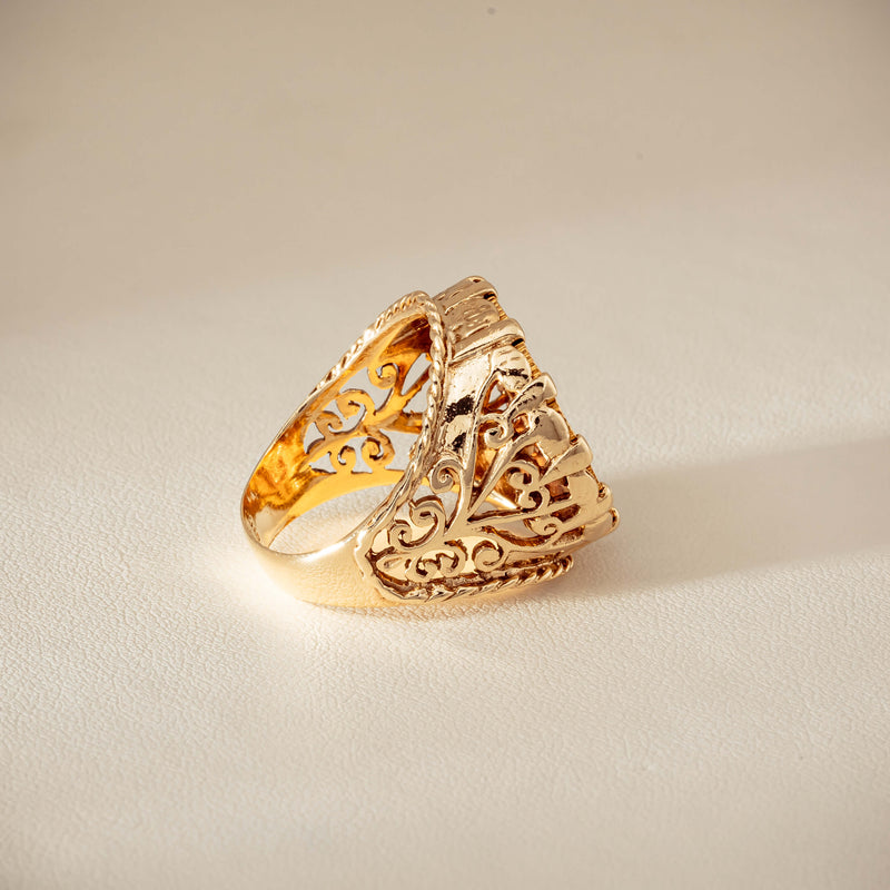 Vintage 9ct Yellow Gold Ring with 22ct Half Sovereign 1973 - Ring - Walker & Hall