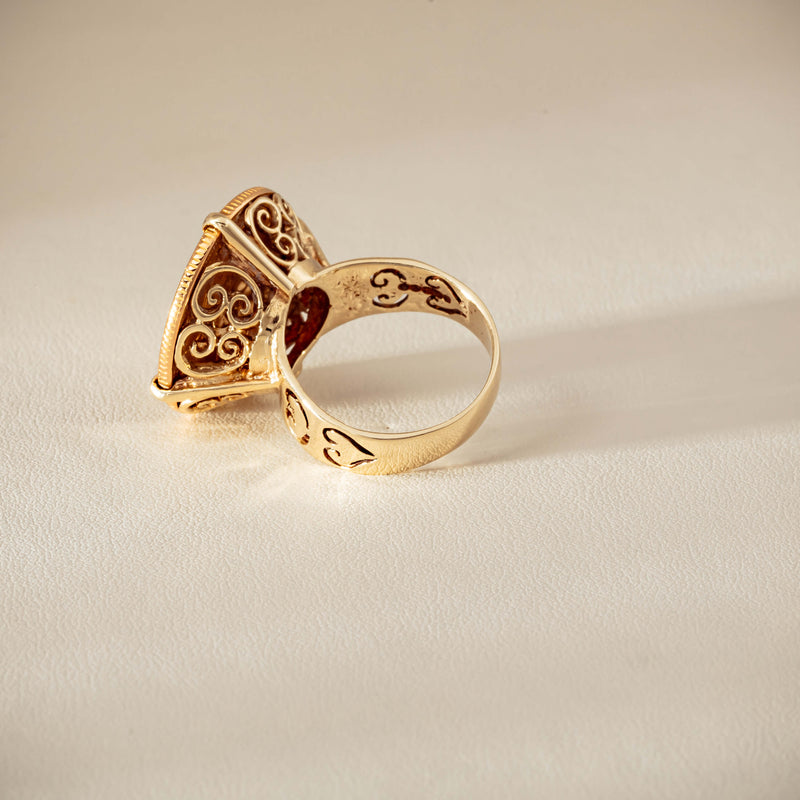 Vintage 9ct Yellow Gold Ring with 22ct Full Sovereign 1968 - Ring - Walker & Hall