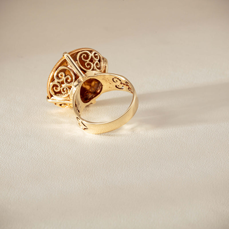 Vintage 9ct Yellow Gold Ring with 22ct Full Sovereign 1968 - Ring - Walker & Hall