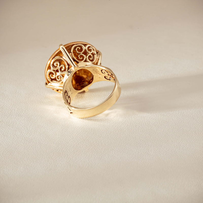 Vintage 9ct Yellow Gold Ring with 22ct Full Sovereign 1968 - Ring - Walker & Hall