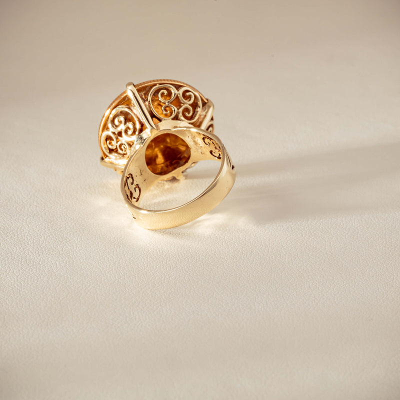 Vintage 9ct Yellow Gold Ring with 22ct Full Sovereign 1968 - Ring - Walker & Hall