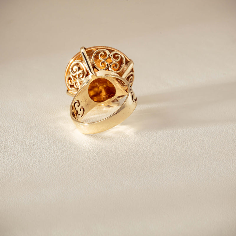 Vintage 9ct Yellow Gold Ring with 22ct Full Sovereign 1968 - Ring - Walker & Hall