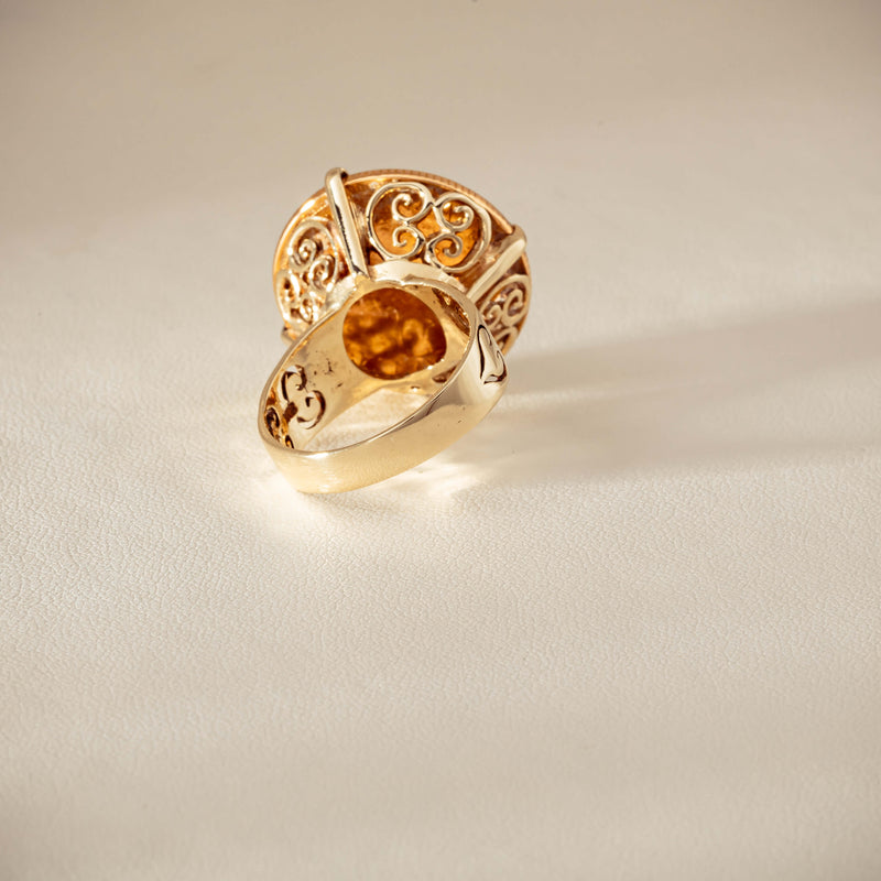 Vintage 9ct Yellow Gold Ring with 22ct Full Sovereign 1968 - Ring - Walker & Hall
