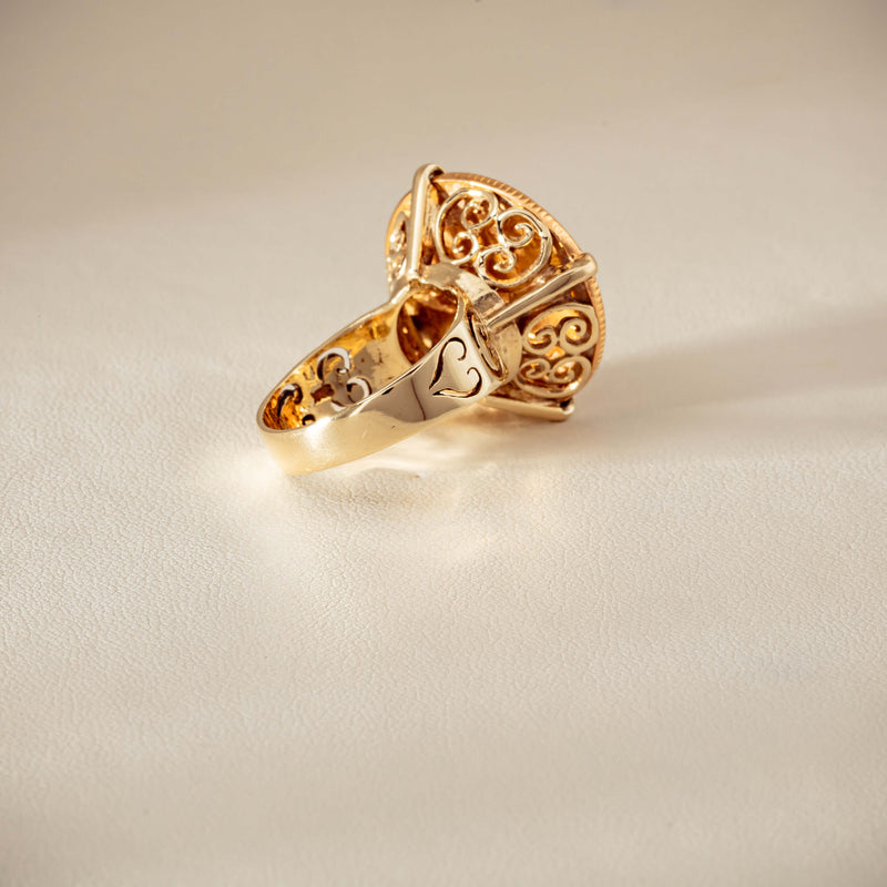 Vintage 9ct Yellow Gold Ring with 22ct Full Sovereign 1968 - Ring - Walker & Hall