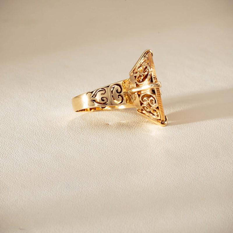 Vintage 9ct Yellow Gold Ring with 22ct Full Sovereign 1968 - Ring - Walker & Hall