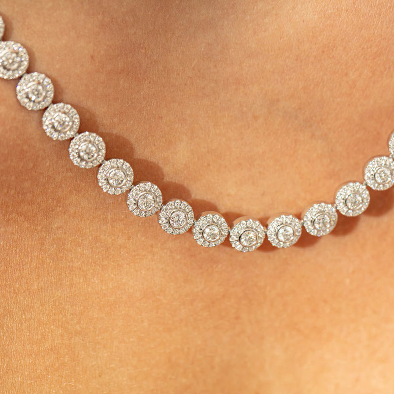 18ct White Gold 12.01ct Diamond Isla Necklace-Necklace-Walker & Hall
