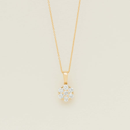 18ct Yellow Gold 1.20ct Diamond Lotus Pendant