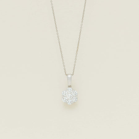 18ct White Gold 1.20ct Diamond Lotus Pendant