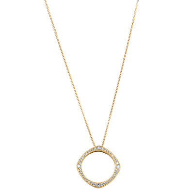 18ct Yellow Gold Diamond Eos Pendant-Necklace-Walker & Hall