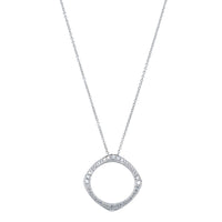 18ct White Gold Diamond Eos Pendant-Necklace-Walker & Hall
