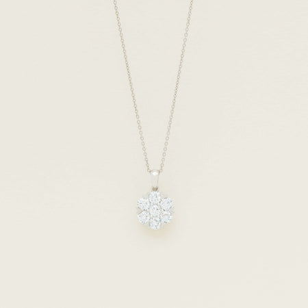 18ct White Gold 2.00ct Diamond Lotus Pendant