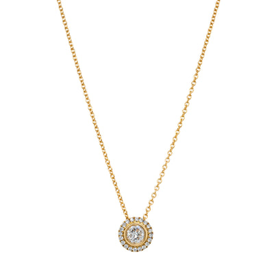 18ct Yellow Gold .40ct Diamond Isla Pendant-Necklace-Walker & Hall