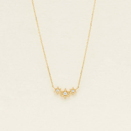 9ct Yellow Gold Diamond Stars Pendant - Necklace - Walker & Hall