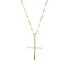 18ct Yellow Gold .18ct Diamond Cross Pendant-Necklace-Walker & Hall